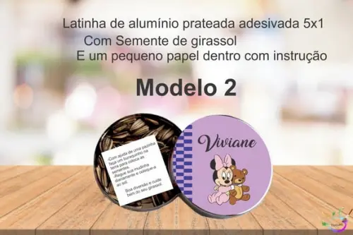 Latinha Semente Girassol-mickey Baby