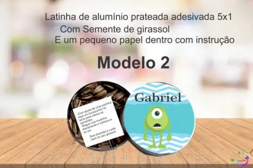 Latinha Semente Girassol-mike Wazowski