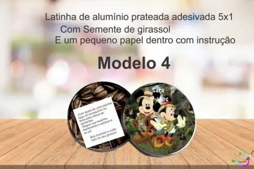 Latinha Semente Girassol-mickey Safari