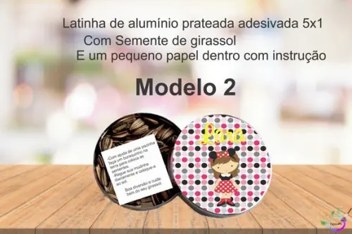 Latinha Semente Girassol-minnie