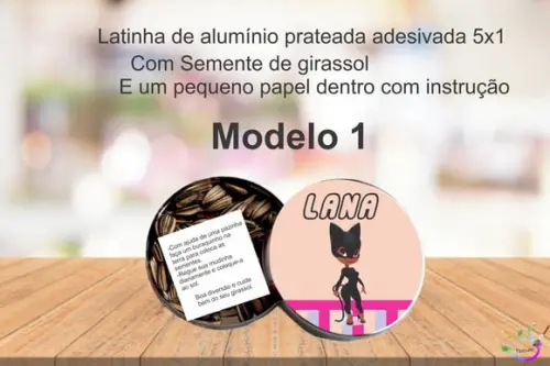 Latinha Semente Girassol-mulher Gato