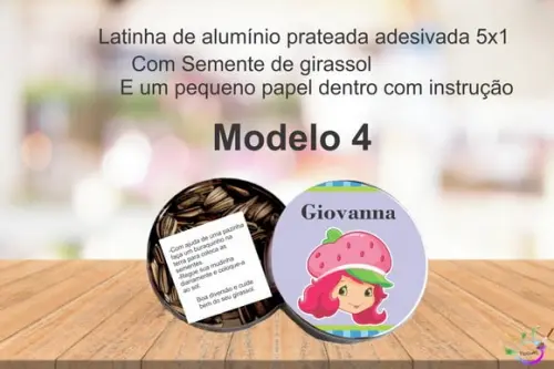Latinha Semente Girassol-moranguinho