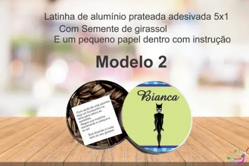 Latinha Semente Girassol-mulher Gato
