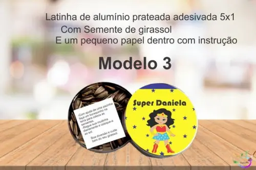 Latinha Semente Girassol-mulher Maravilha