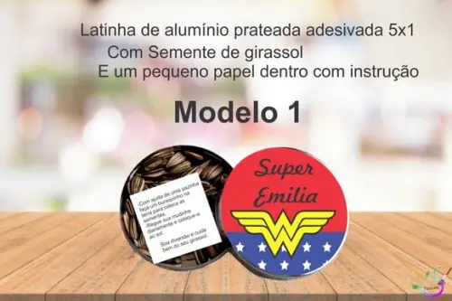 Latinha Semente Girassol-mulher Maravilha