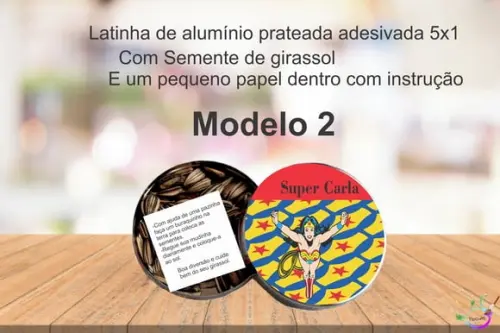 Latinha Semente Girassol-mulher Maravilha