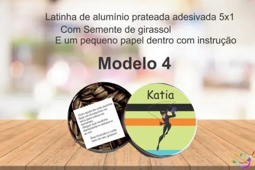 Latinha Semente Girassol-mulher Gato
