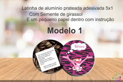 Latinha Semente Girassol-pantera Cor de Rosa