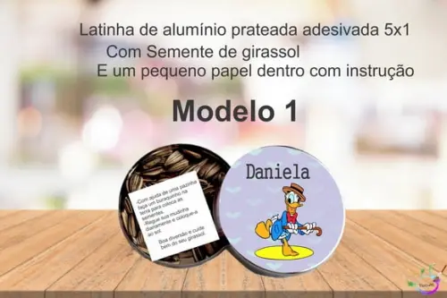 Latinha Semente Girassol-pato Donald