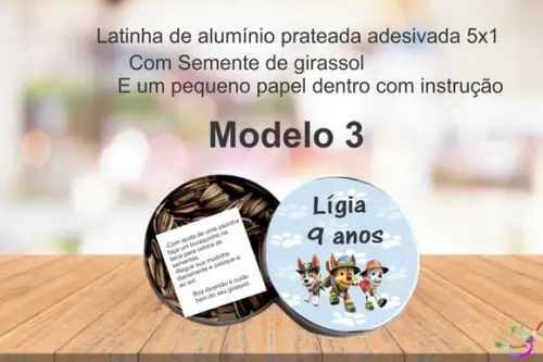 Latinha Semente Girassol-patrulha Canina