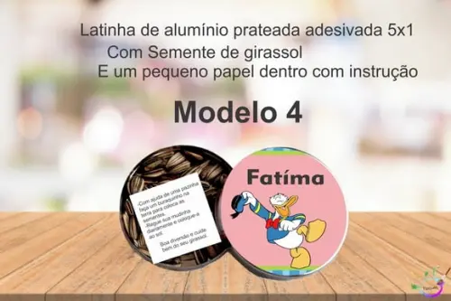 Latinha Semente Girassol-pato Donald