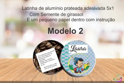 Latinha Semente Girassol-pinoquio