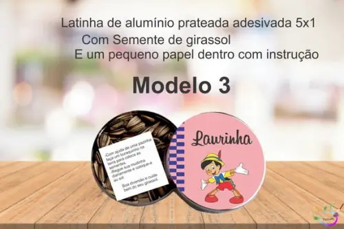 Latinha Semente Girassol-pinoquio