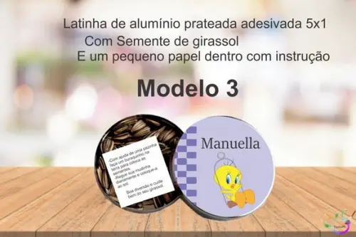 Latinha Semente Girassol-piu Piu