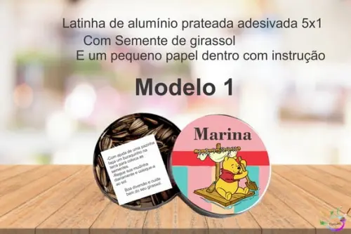 Latinha Semente Girassol-pooh