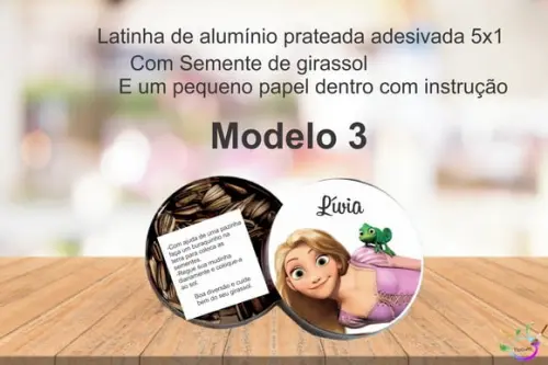 Latinha Semente Girassol-rapunzel