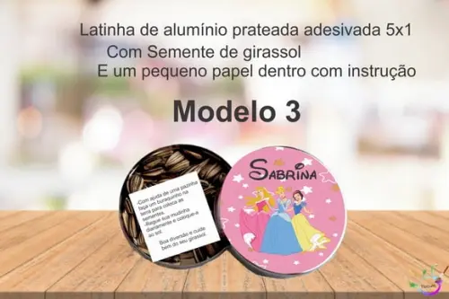 Latinha Semente Girassol-princesas