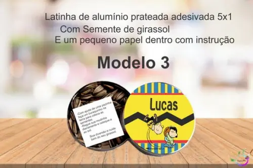 Latinha Semente Girassol-snoopy
