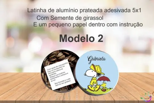 Latinha Semente Girassol-snoopy