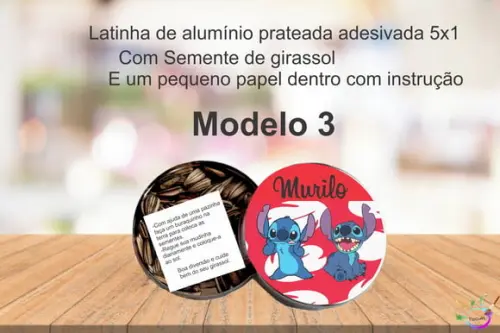 Latinha Semente Girassol-stitch e Lilo