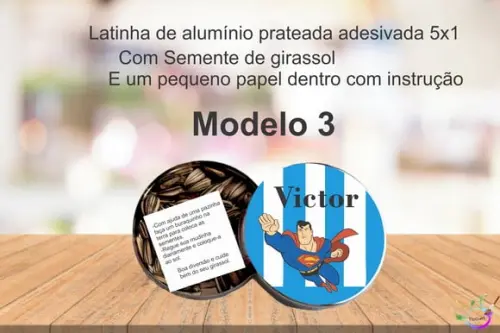 Latinha Semente Girassol-super Homem