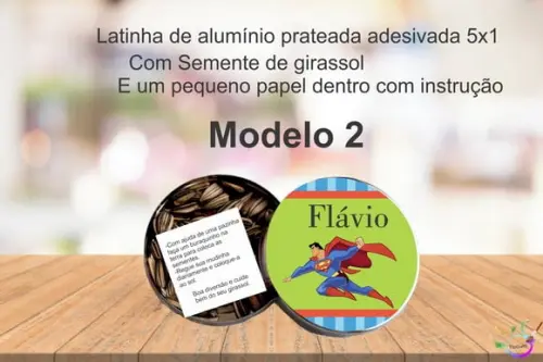 Latinha Semente Girassol-super Homem