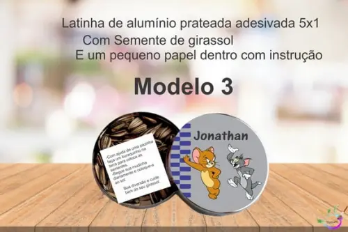 Latinha Semente Girassol-tom e Jerry