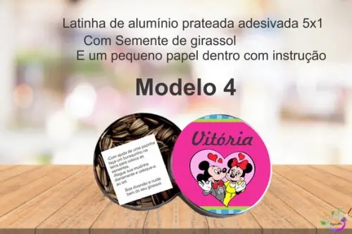 Latinha Semente Girassol-turma do Mickey