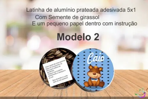 Latinha Semente Girassol-ursinho