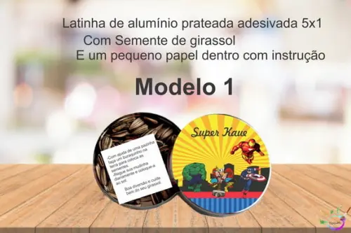 Latinha Semente Girassol-vingadores