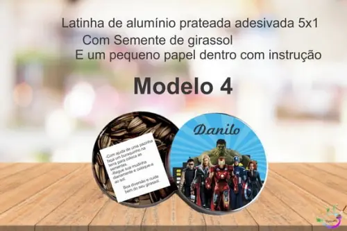 Latinha Semente Girassol-vingadores