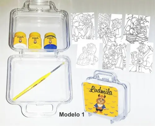 maletinha colorir-Bela e a Fera