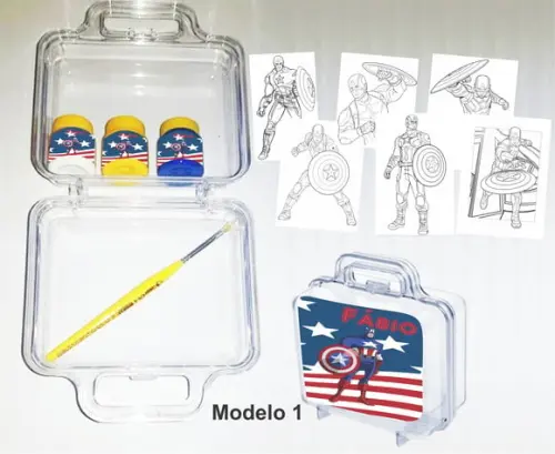 maletinha colorir-Capitão America