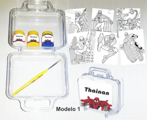 maletinha colorir-Homem Aranha