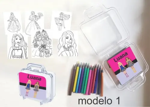 Maletinha Mini Lapis de Cor-barbie