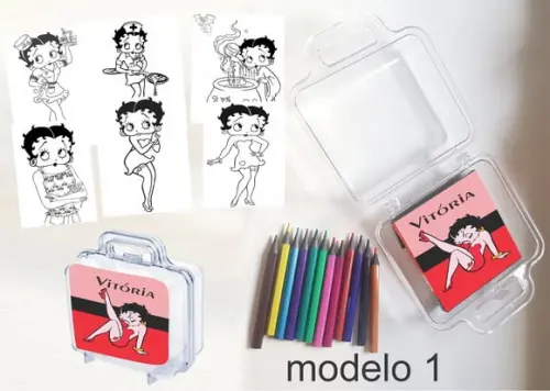 Maletinha Mini Lapis de Cor-betty Boop