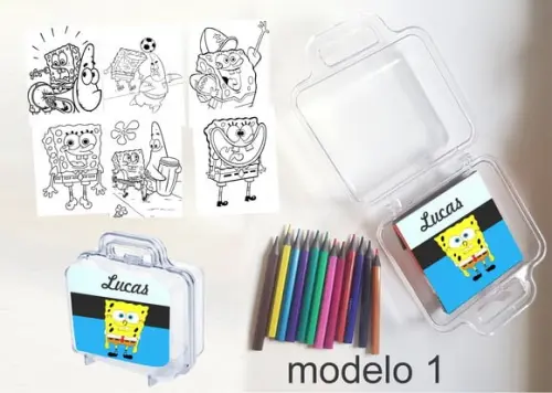 Maletinha Mini Lapis de Cor-bob Esponja