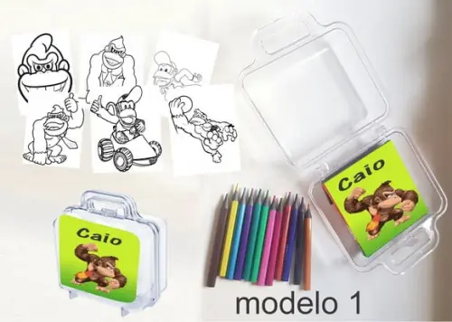 Maletinha Mini Lapis de Cor-donkey Kong