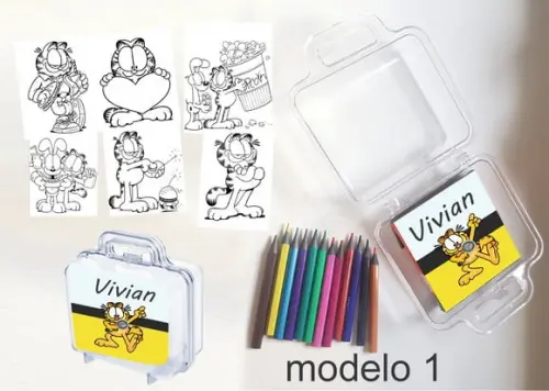 Maletinha Mini Lapis de Cor-garfield