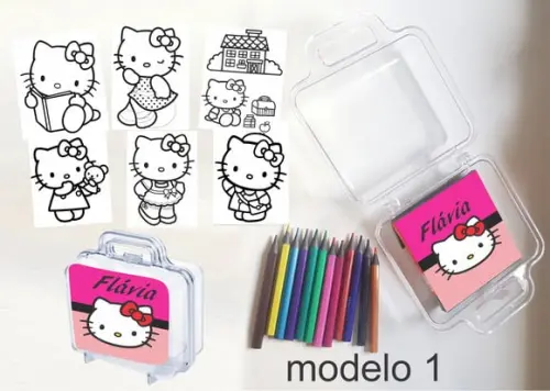 Maletinha Mini Lapis de Cor-hello Kitty