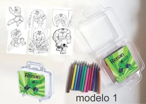 Maletinha Mini Lapis de Cor-hulk