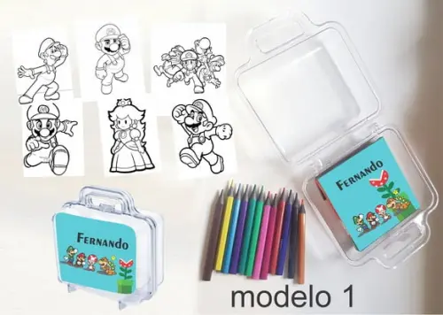 Maletinha Mini Lapis de Cor-mario Bros
