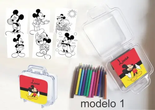 Maletinha Mini Lapis de Cor-mickey