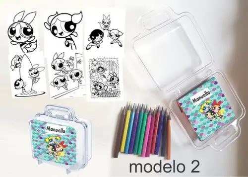 Maletinha Mini Lapis de Cor-menina Super Poderosas