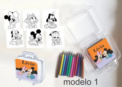 Maletinha Mini Lapis de Cor-mickey Baby
