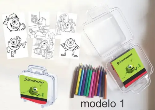 Maletinha Mini Lapis de Cor-mike Wazowski