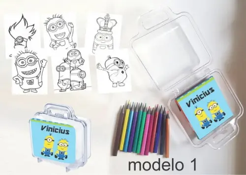 Maletinha Mini Lapis de Cor-minions