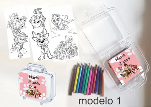 Maletinha Mini Lapis de Cor-patrulha Canina