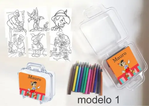 Maletinha Mini Lapis de Cor-pinóquio