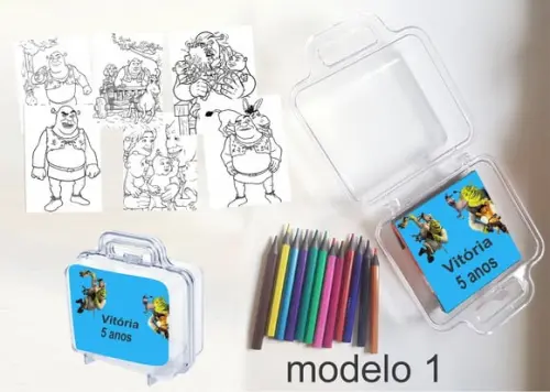 Maletinha Mini Lapis de Cor-shrek